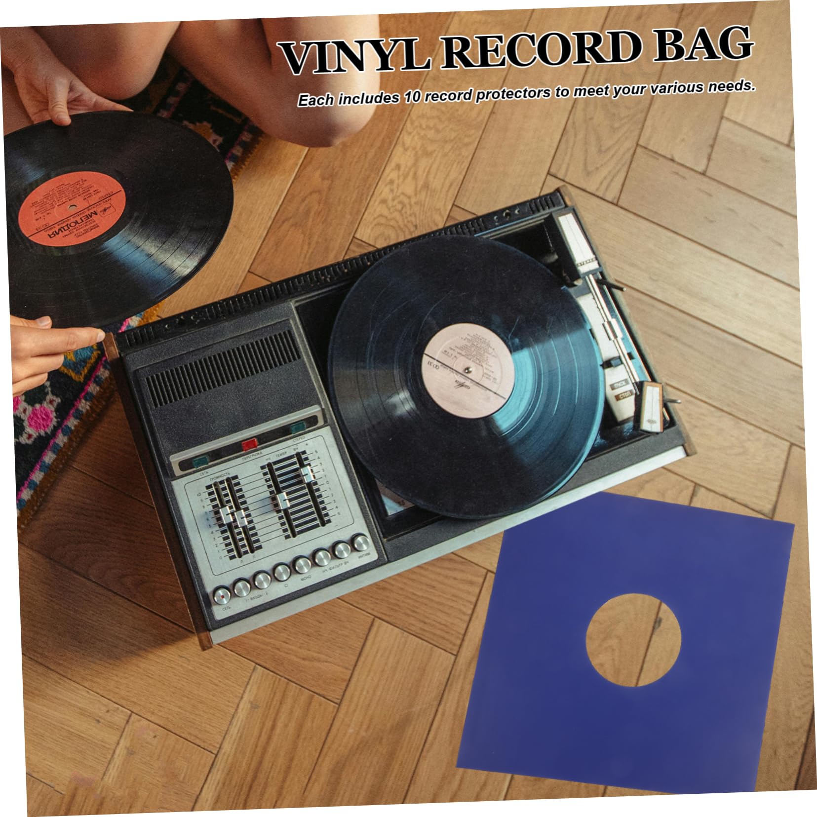 Alasum Busta Protettiva per Dischi in Vinile 12 Pollici in Carta Kraft Blu | Confezione da 10 Pezzi, Copertina Esterna per Dischi, Formato Sostitutivo, Protezione Antipolvere per Album