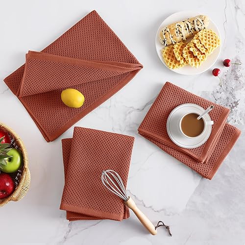 Miniatura 397 de Homaxy - Trapos de cocina 100% de algodón con tejido de punto gofre, ultra suaves, absorbentes, de secado rápido, 13 x 28 pulgadas, paquete de 6