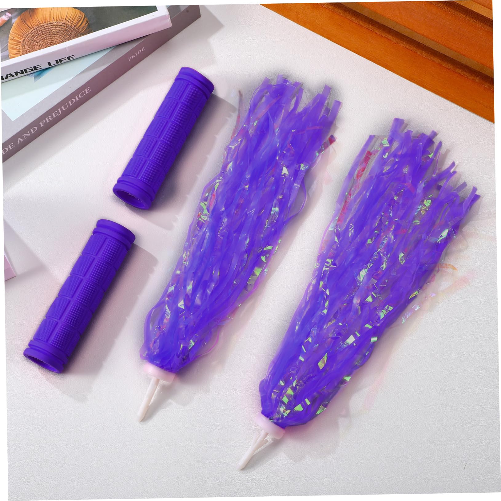 TOYANDONA Poignées De Vélo Antidérapantes avec Pompons De Protège Guidon Durable pour Vélos De Montagne Tricycles