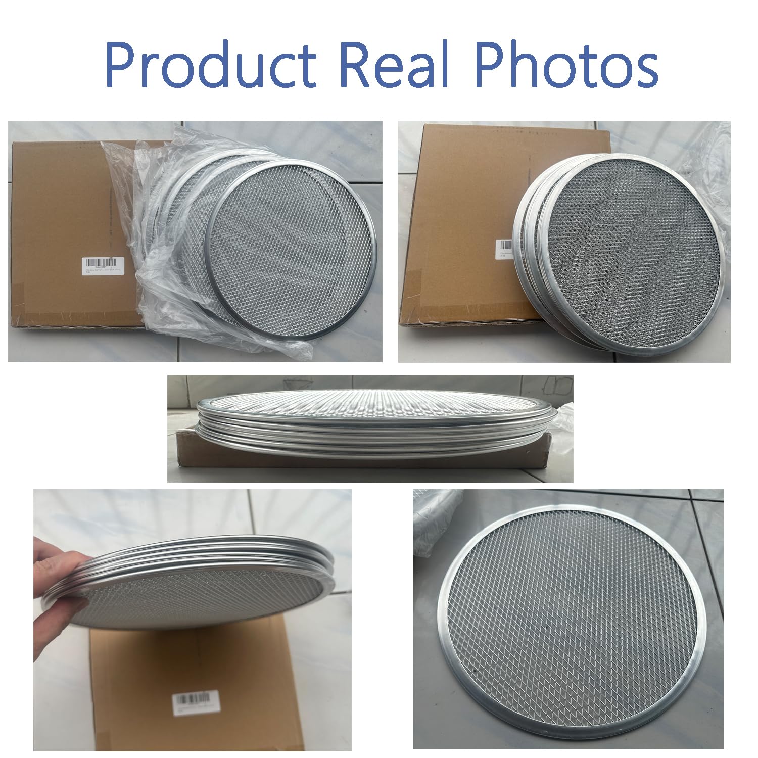 6 paquetes de sartenes de aleación de aluminio con agujeros, pantalla de pizza de grado comercial de 10 pulgadas para horno, bandeja redonda para pizza, bandeja para hornear pizza para restaurante en