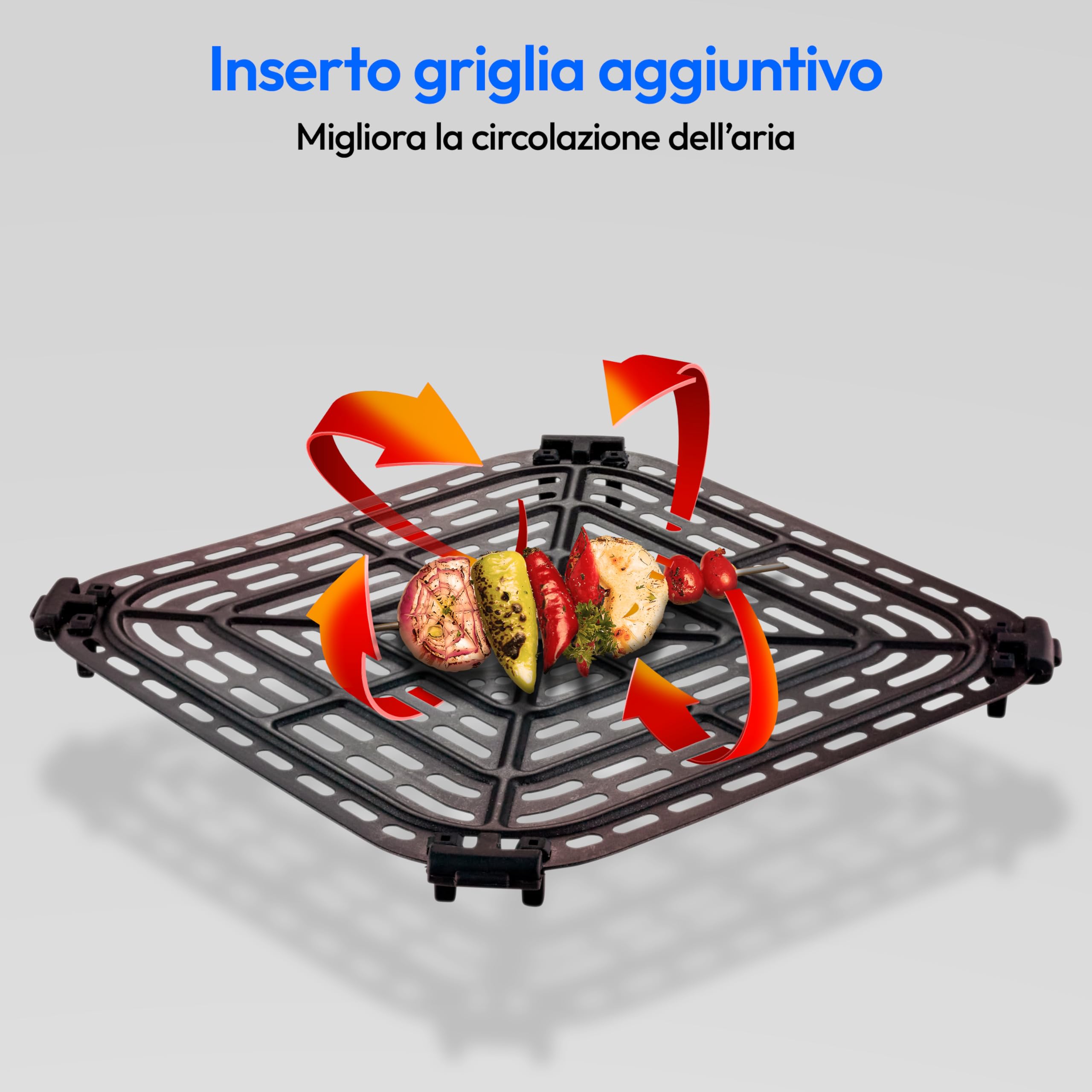 MEDION Friggitrice ad aria calda P10 XL (cestello XXL da 6,8 litri, 2.150 watt, due elementi riscaldanti in acciaio inox, 9 programmi automatici, pannello operativo touch, indicatore LED)