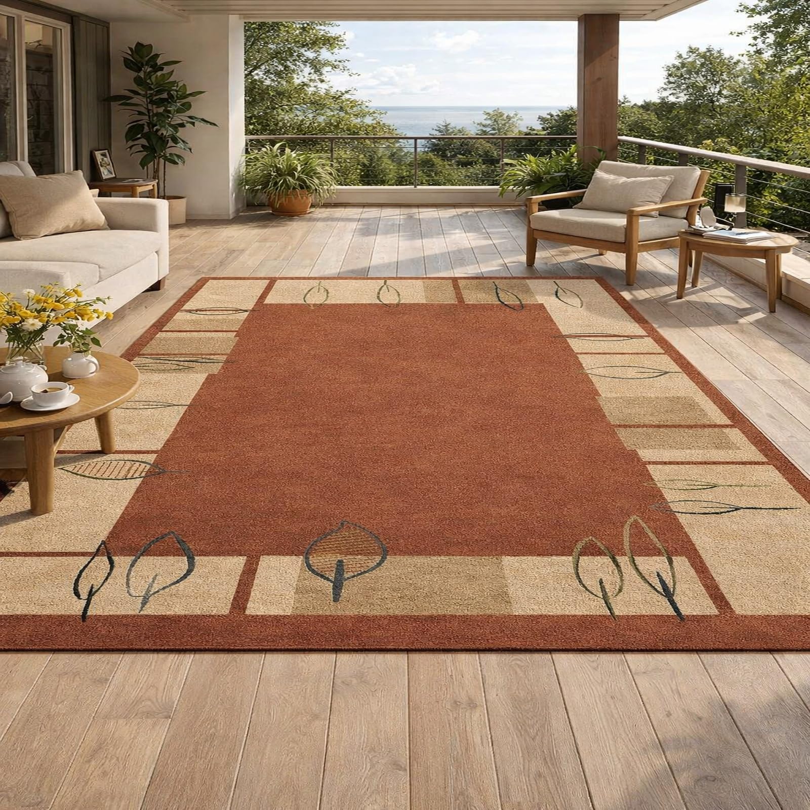 Tapis anti-glisse modern square 150x150 cm lavable résistant aux taches de cuisine