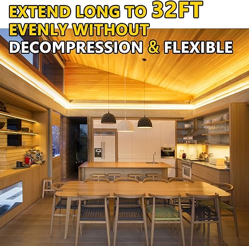 Miniatura 4 de EMITEVER Tira de luces LED de color blanco cálido, 2700 K 24 V, luz de cinta LED con certificación UL, Ra 95+, IP30, 16.4 pies, 2.9 Wpies, 240