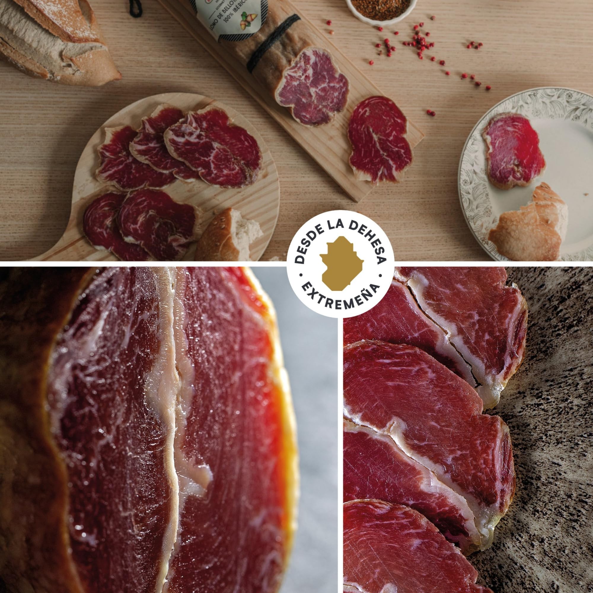 Ibéricos Montesano | Lomo Doblado de Bellota 100% Ibérico | Sin Pimentón | Artesanal | Curado 7 Meses en las Dehesas de Extremadura | Intenso Aroma y Sabor a Bellota | Natural y Puro | 1.1-1.2Kg