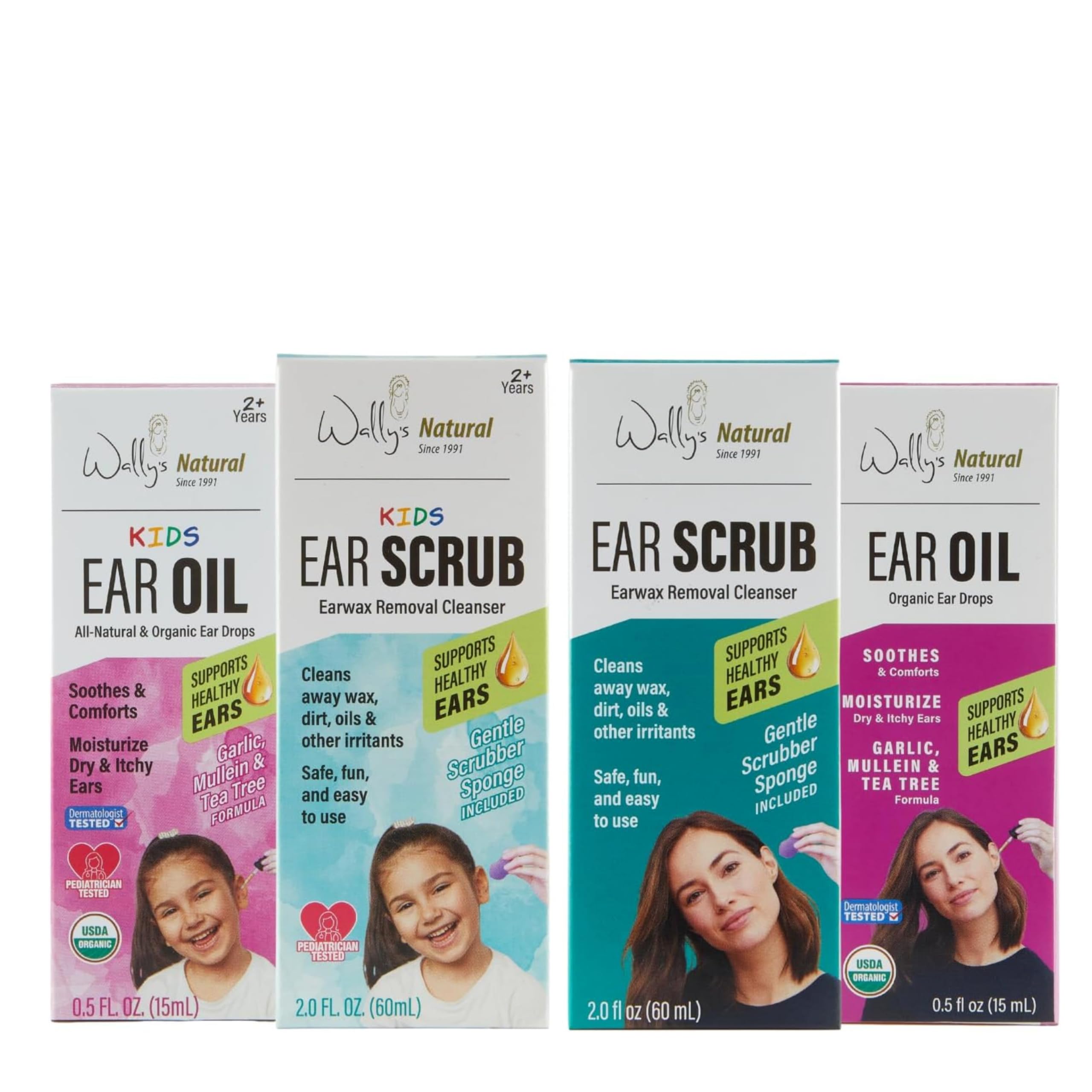 Wallys Natural Family Complete Ear Care Bundle Adult Kids Ear Oil Drops 0 5 Fl Oz Pack of