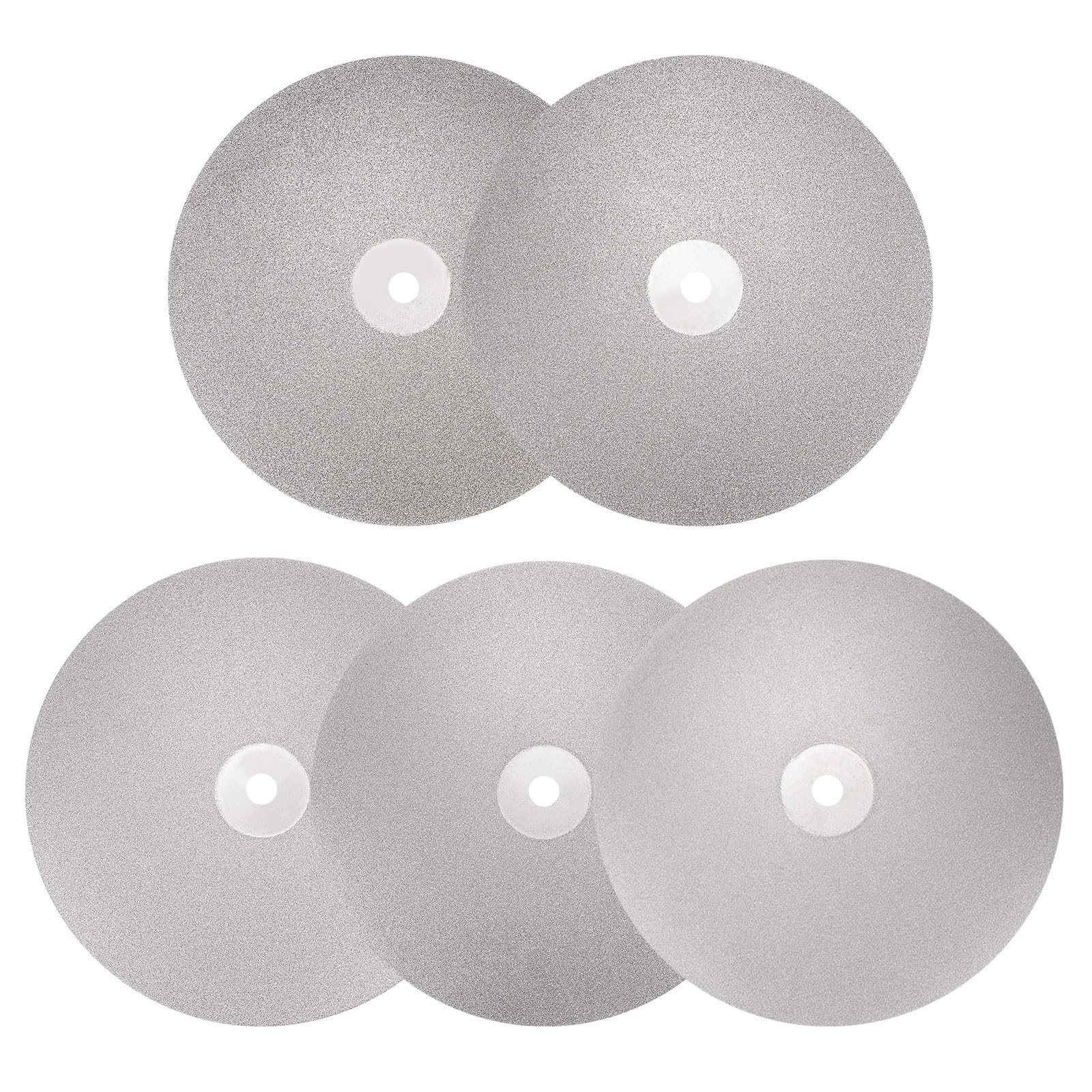 HARFINGTON Diamond Flat Lap Disc Set 8" x 1/2" Arbor 80/120/180/240/500 Grit Abrasive Wheel Lapping for Grinding Sanding Ceramics, Glass, Stones