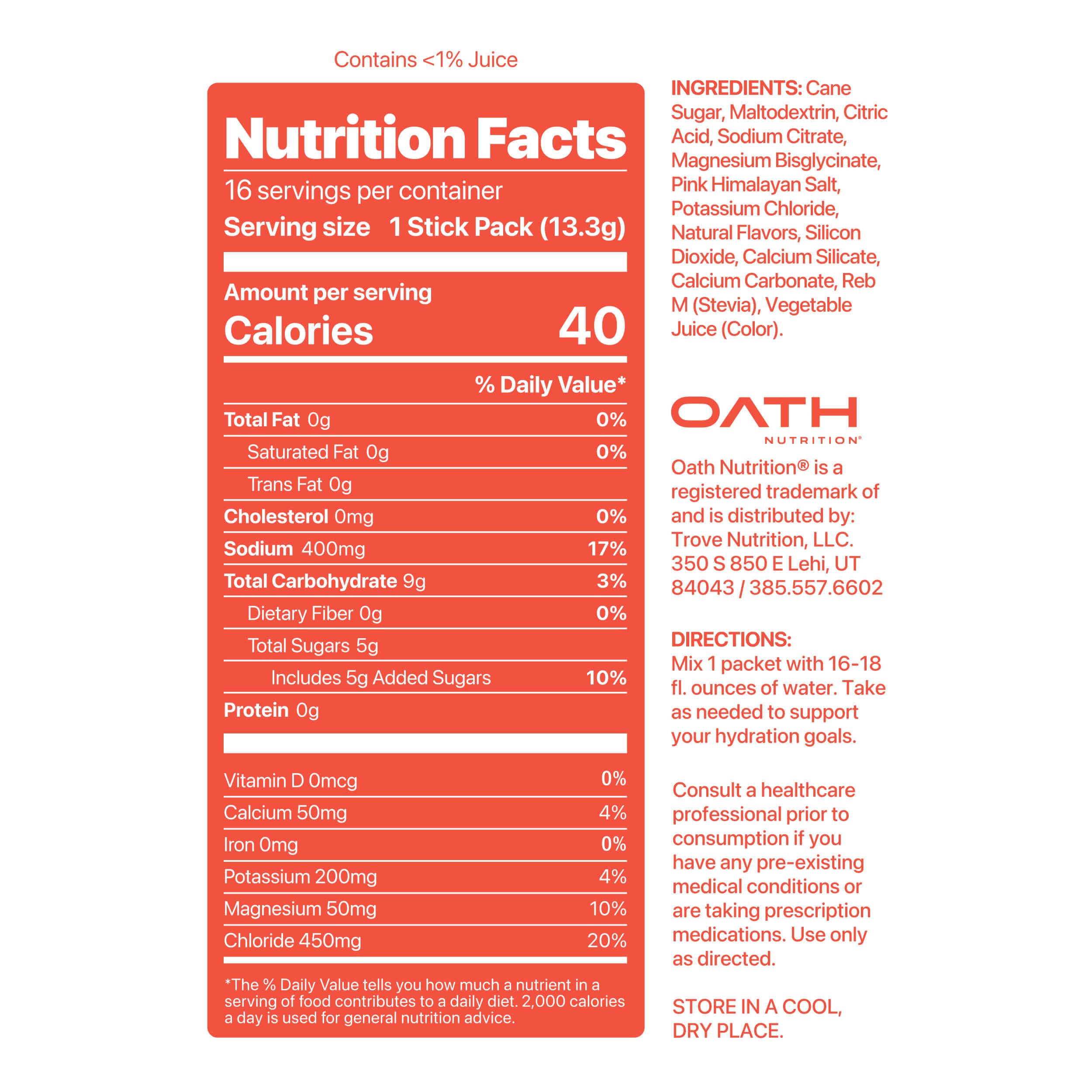 Oath Nutrition Hydration Electrolyte Powder, Complete Electrolyte Blend for Rapid Hydration and Muscle Support, 16 Single-Serve Packets, Strawberry Key Lime — Amazon image 3