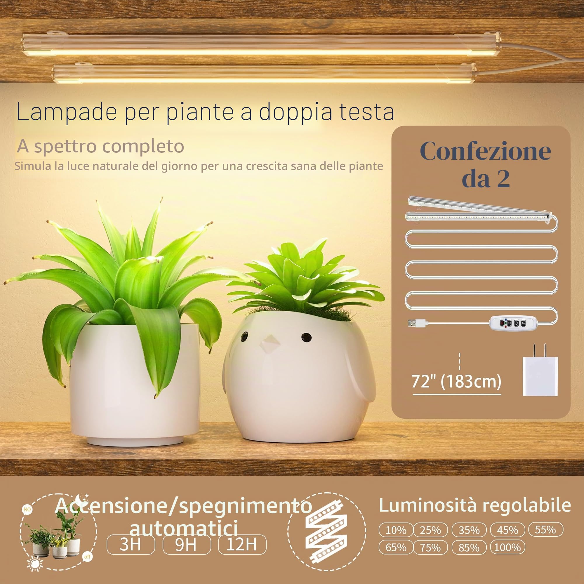 BACEKOLL Supporto per piante in metallo, 160 cm, luci di crescita, 6 livelli, espositore a mezzaluna, supporto per soggiorno/patio, bianco