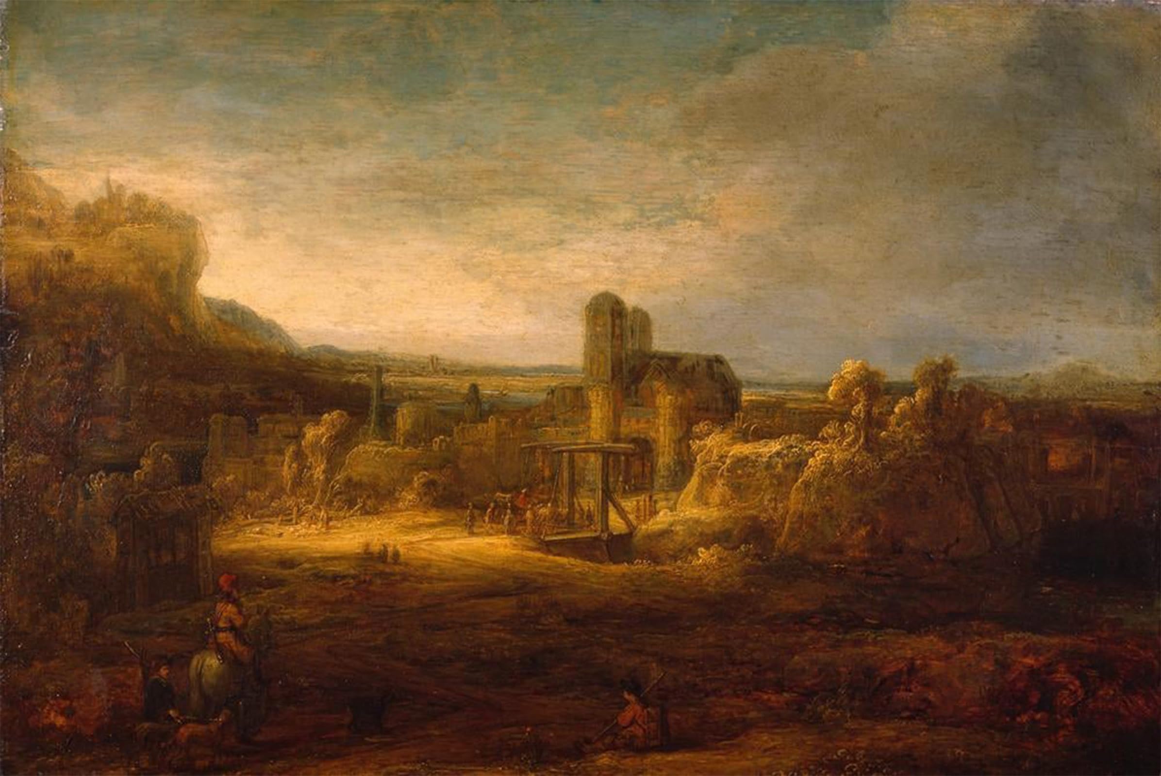 Image sur toile impression tableaux paysage pont Rembrandt 60x90cm - 5