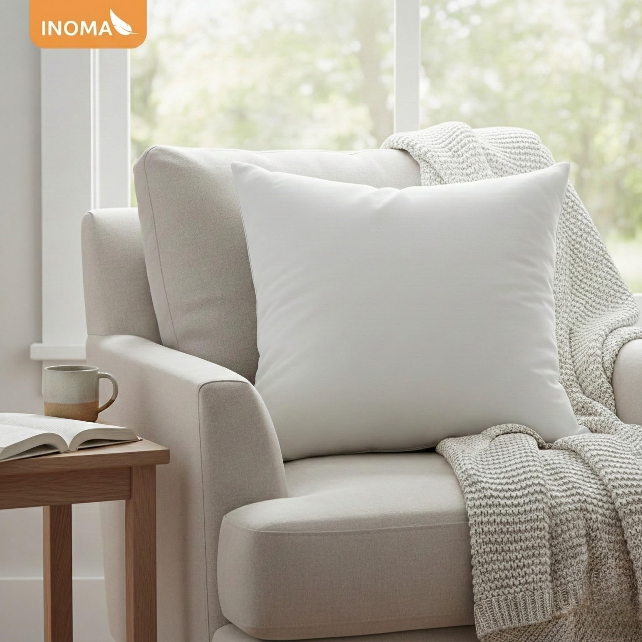 INOMA Wellness-Kissen Capri 80x80-2er Set -, Hotel Kissen, Ultra Soft Federn Daunen Mischung (90% Federn, 10% Daunen), Made in Germany, Oeko-TEX, allergikerfreundlich, Ganzjahr
