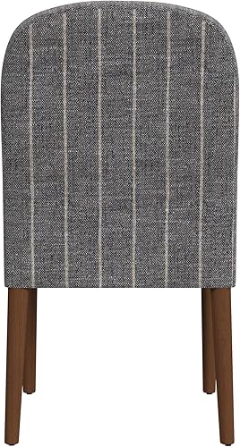 Miniatura 7 de HomePop Classic Parsons - Sillas de comedor, rayas tejidas de medianoche gris (paquete individual)