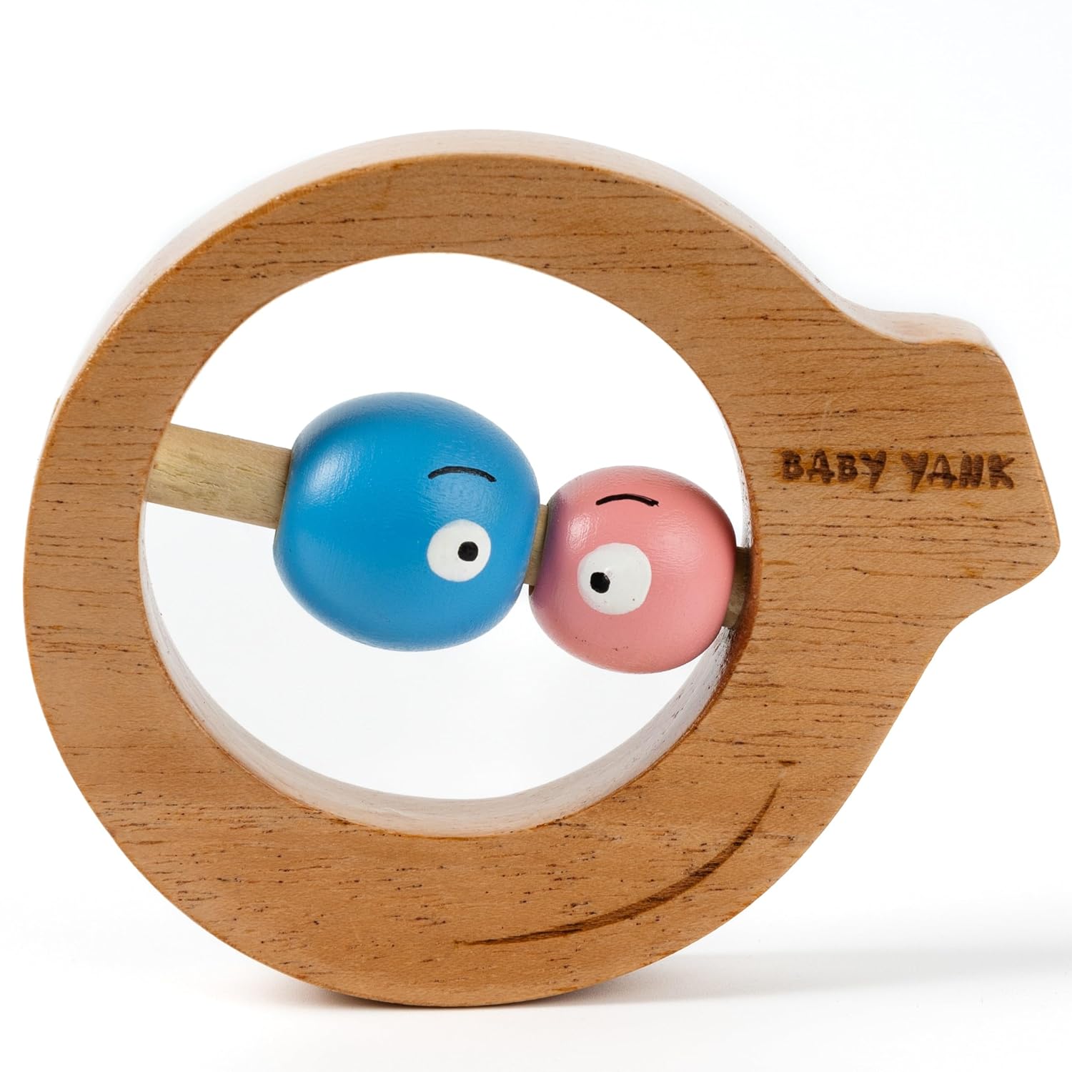 Baby Yank Neem Wooden Smiley Rattle (Teething Toy) to Develop Sensory
