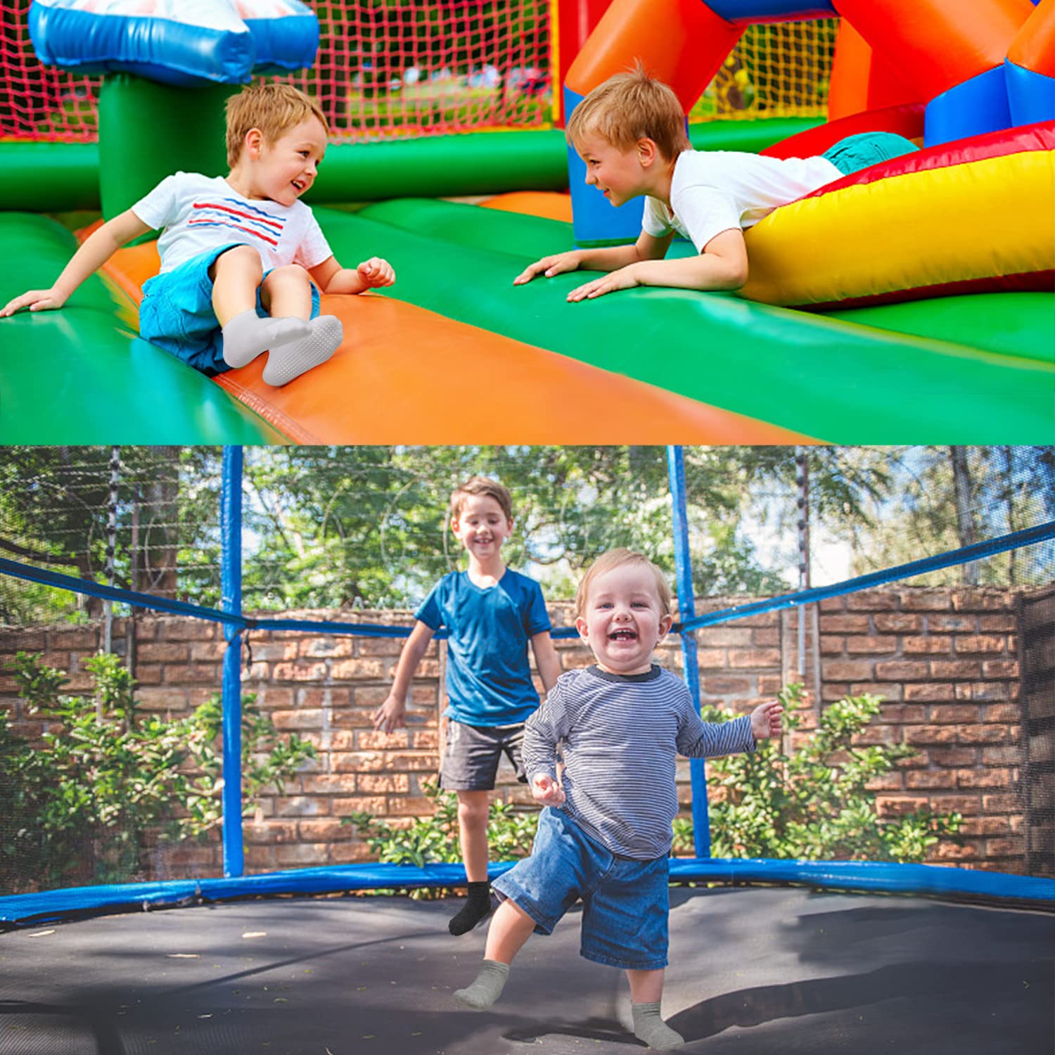 GRPSKCOS Non Slip Toddler Baby Socks 12 Pairs Anti Skid Ankle Socks for Girls Boys Grips Sock for 0-7 Years Children