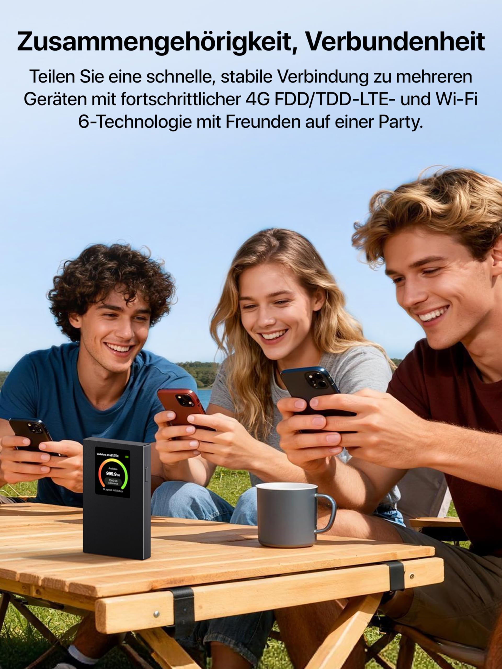 Tenda Mobilny Router Wifi 4G Sim - PrzenośNy Hotspot Mifi, Cat4 Lte 150 Mb/S, AX300 Wi-Fi 6, Akumulator 2100 Mah, Port Usb-C, Wpa3, Kolorowy Ekran, 4g Kompatybilny Z Odblokowaną Kartą Nano Plug | Kieszonkowy hotspot WiFi do podróży, kolorowy wyświetlacz L