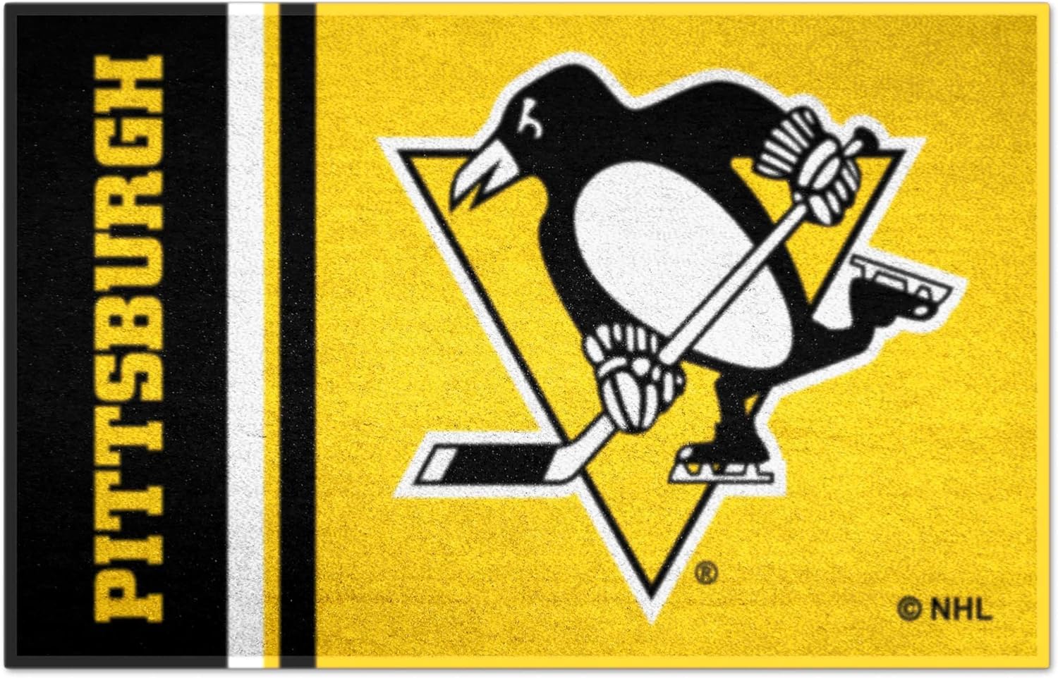 FANMATS 19274 Pittsburgh Penguins Starter Mat Accent Rug - 19in. x 30in. | Sports Fan Home Decor Rug and Tailgating Mat Uniform Design