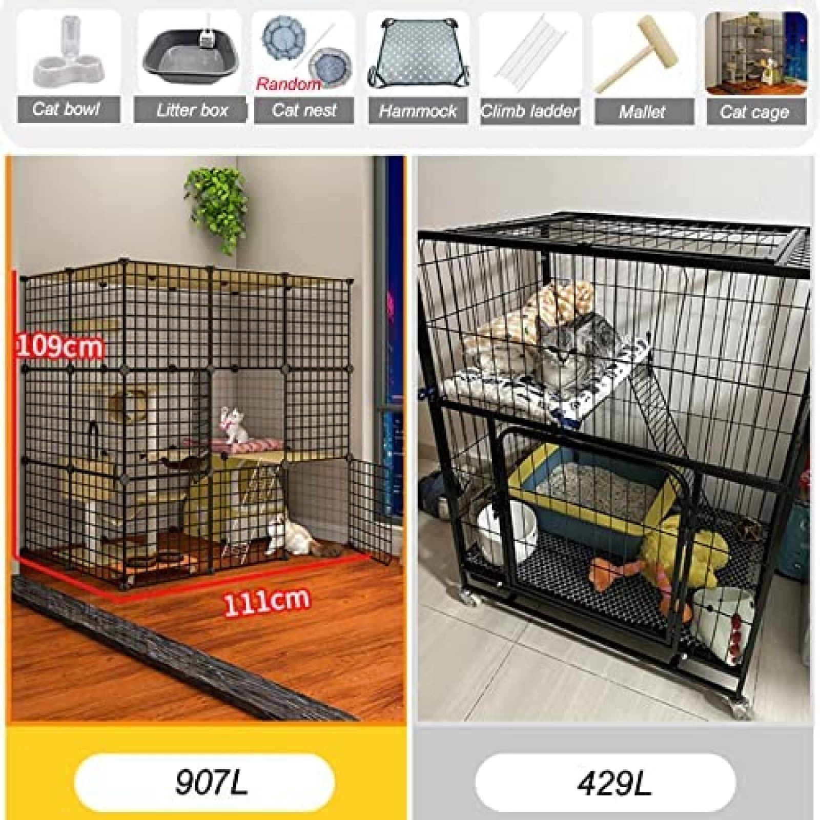 Amazon.co.jp: 猫ケージ-ペットサークル、小動物用猫サークル、Diy