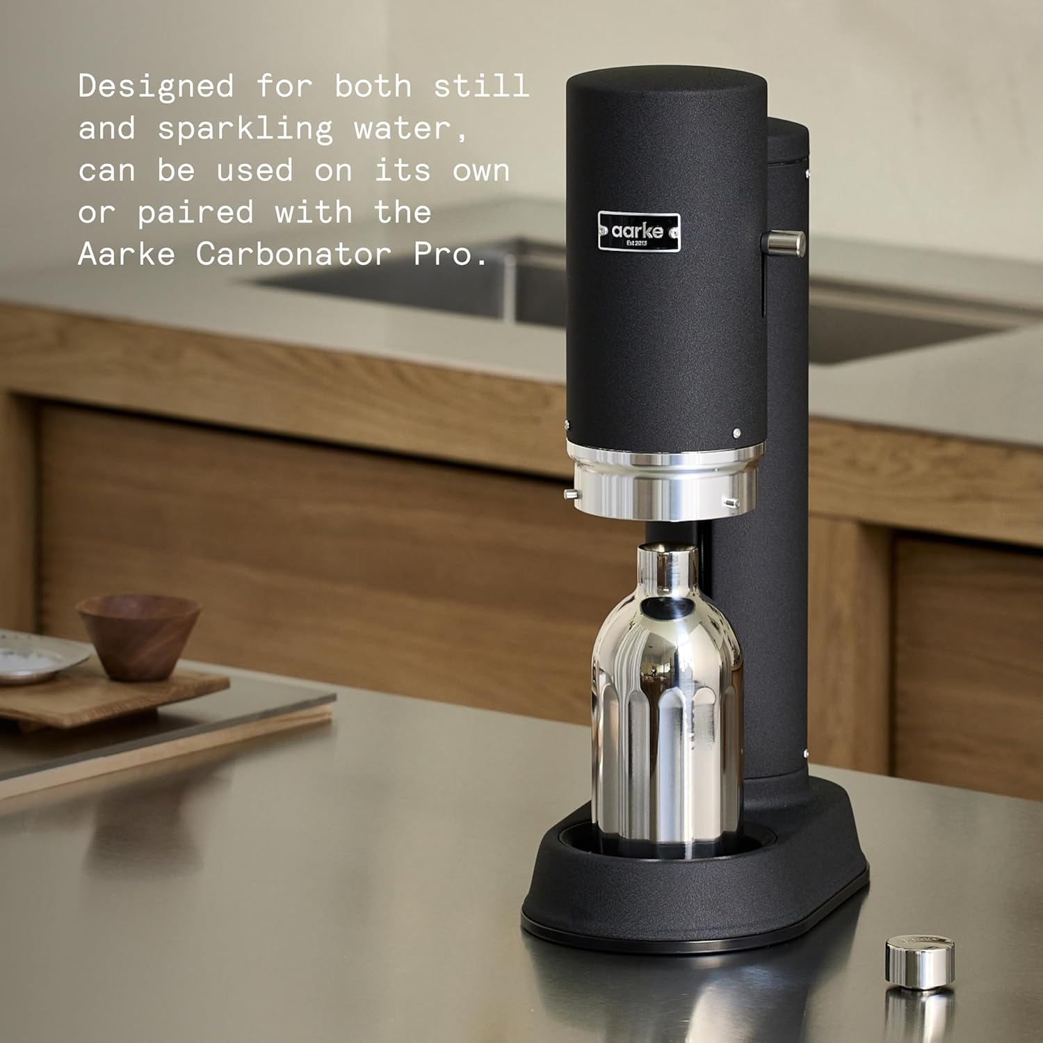 aarke To-Go Carbonator Pro Bottle - Stainless Steel Insulated Travel Water Bottle with Lid, Reusable 24 Hour Carbonation, Compatible with Only Carbonator Pro, 800 mL/27 fl oz - Image 3