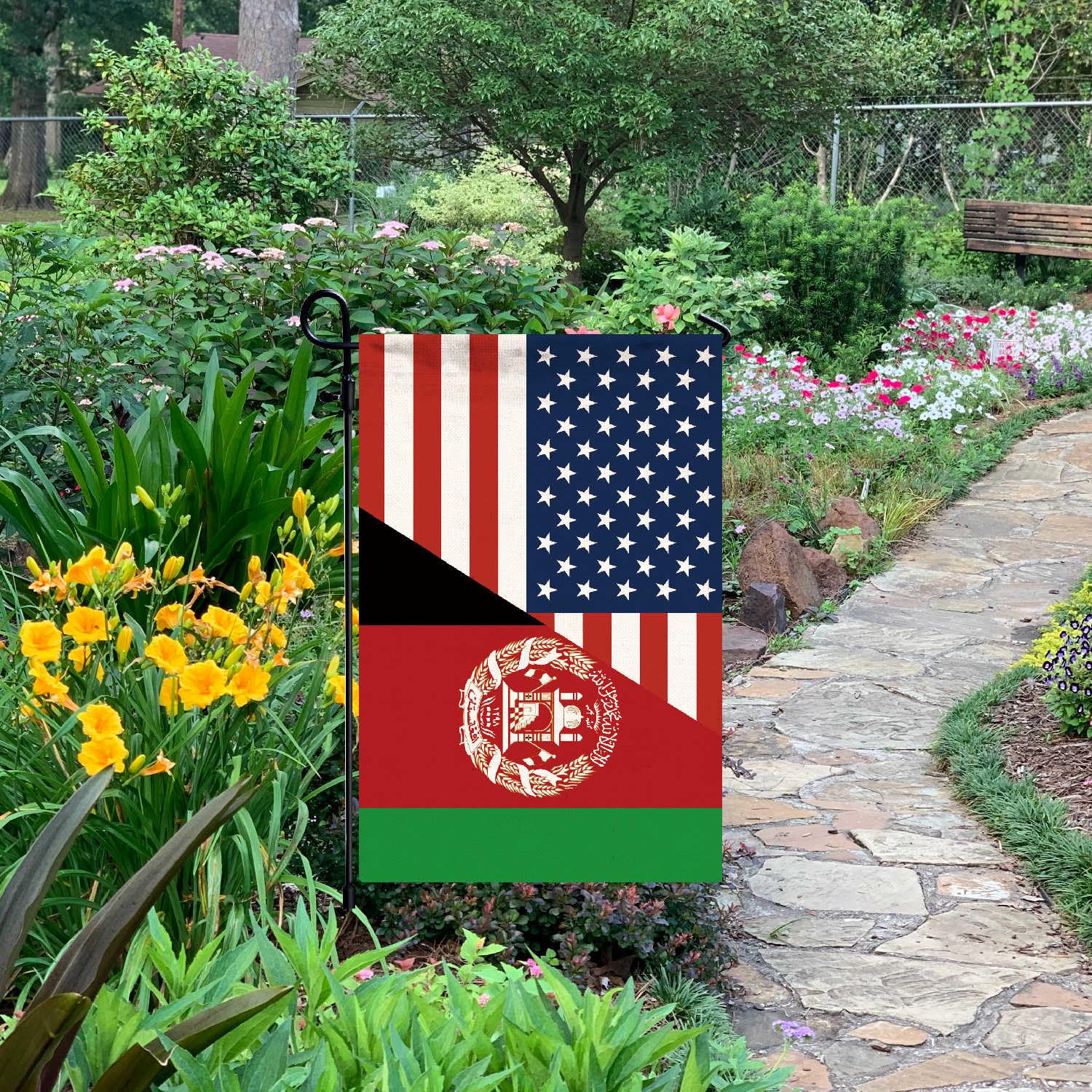 Afghanistan-USA Freundschaftsflagge – Doppelseitig, 30,5 X 45,7 Cm – Für Garten, Terrasse & Events