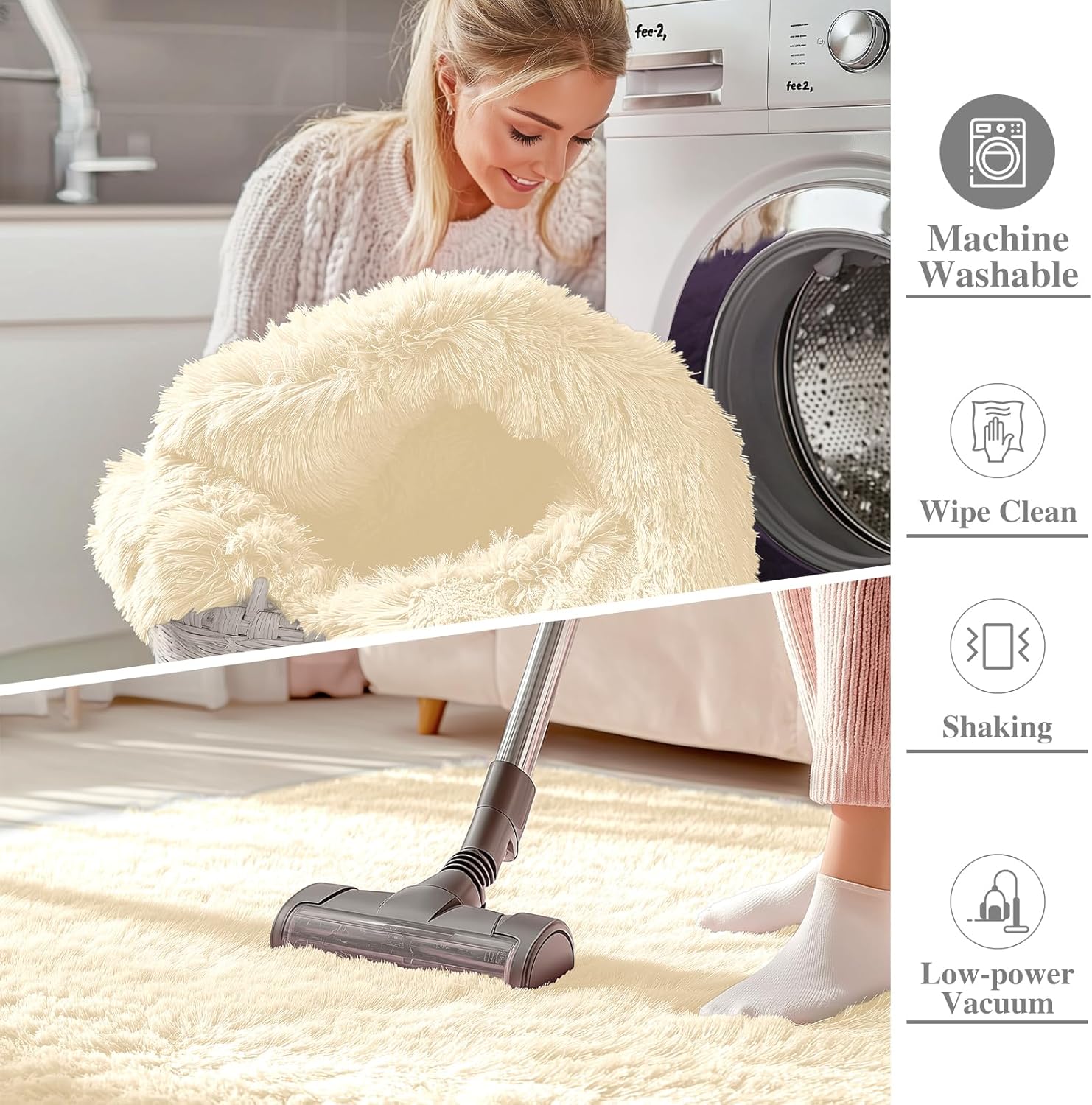 olanly 2x4 machine washable runner rugs for hallway, soft fluffy shaggy bedside rugs for bedroom, living room, indoor floor carpet for kids girls and boys, nursery rooms, home decor aesthetic, cream 2x4 ft cream