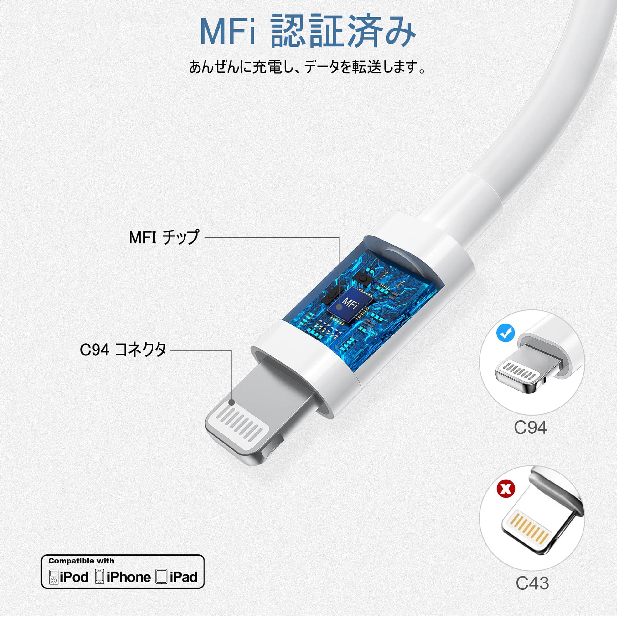 Amazon.co.jp: USB-C ライトニングケーブル 純正 2M 2本セット【2025