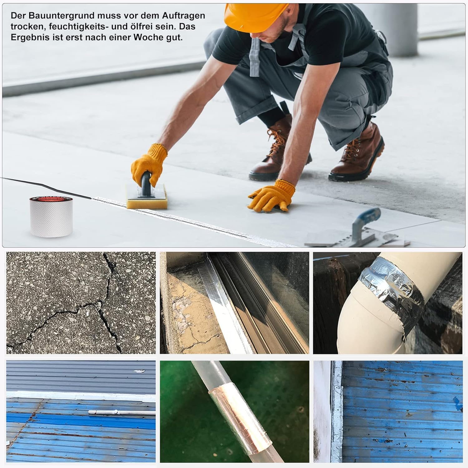 Nastro Butilico,50mm x 5m Nastro Sigillante Impermeabile,Autoadesivo Nastro in Alluminio per Riparazione di Tetti,Grondaie,Perdite