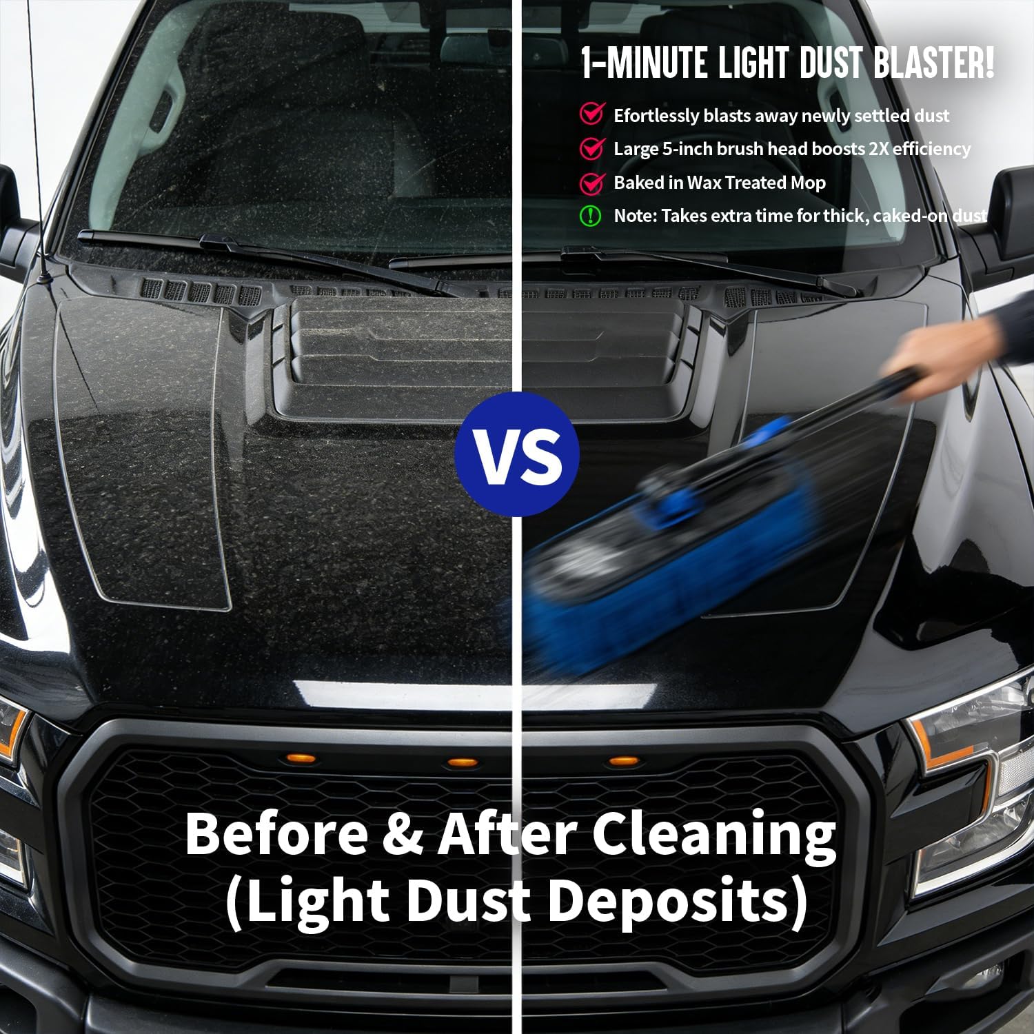 Flash Dog Car Duster Exterior & Interior Duster Aluminum Alloy Extendable Handle and Wax Cotton Strands Scratch-Free Cleaning for Cars, SUVs, RVs | Waterless Dust & Pollen Remover