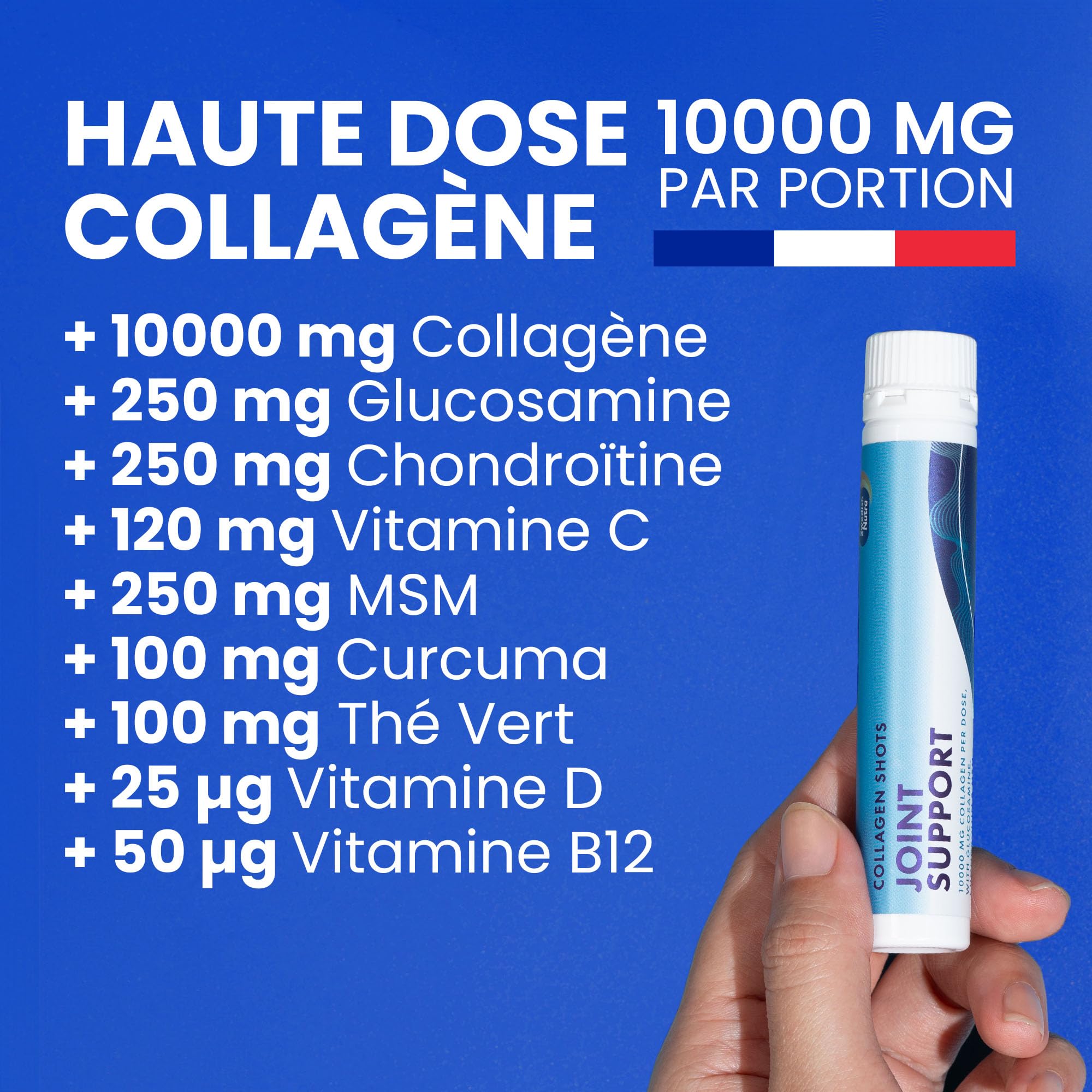 Swedish Nutra 10 000 mg Collagène Liquide Articulations 20 x 25 ml Types 1 2 3 Glucosamine MSM Chondroïtine Curcuma Arôme Naturel Sans Sucre pour Homme et Femme