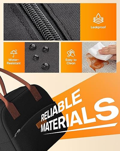 Miniatura 3 de HOTOR Lonchera para mujeres y hombres  Fiambrera aislada resistente al desgaste con gran capacidad, bolsa hielera multifuncional para oficina,