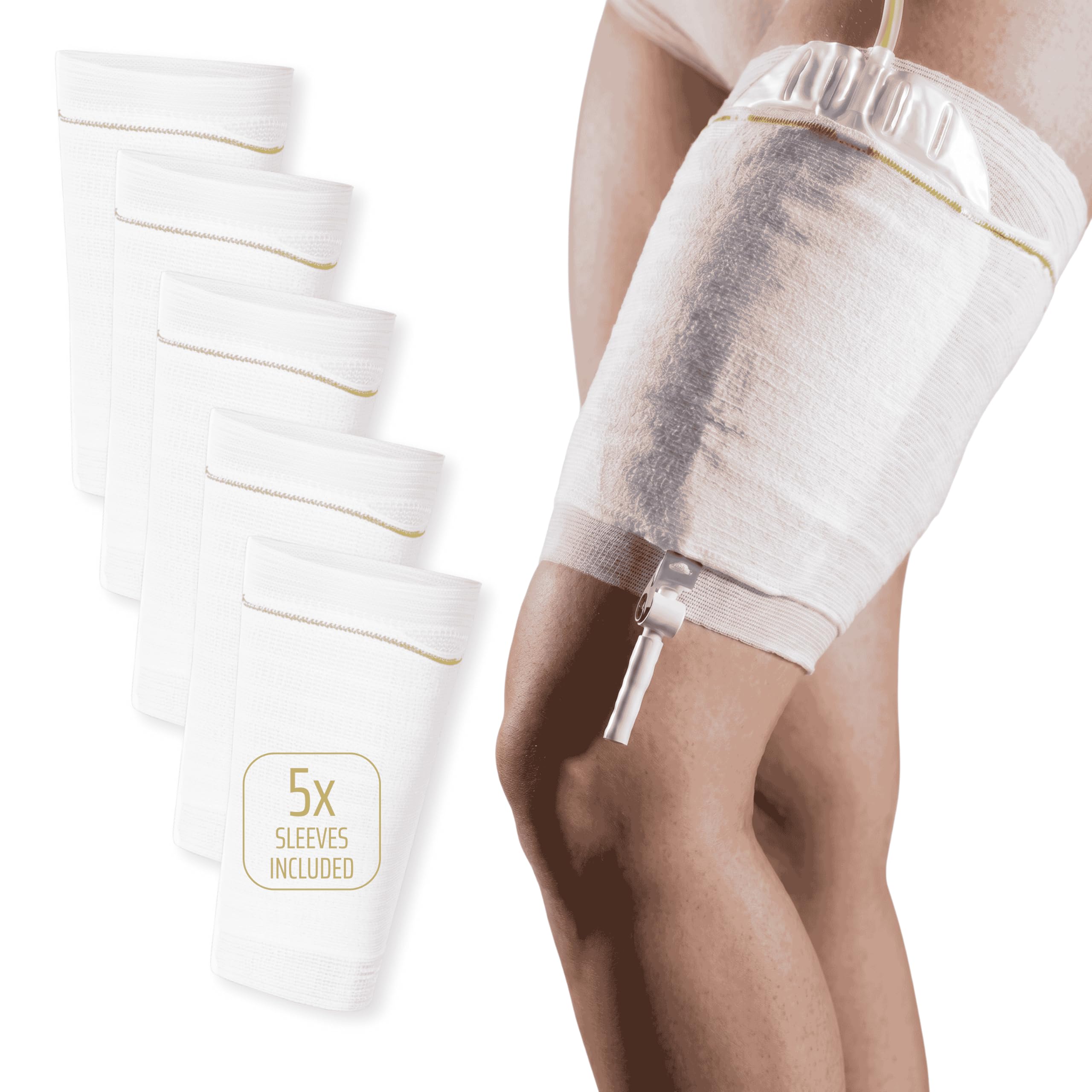 Carefix 5-Pack Foley Catheter Leg Bag Holder &amp; Stabilization Sleeve Adult