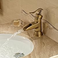 Vista 2 de Wovier, llaves para ducha con cascada, grifería de bronce aceitado, llaves para lavabo.