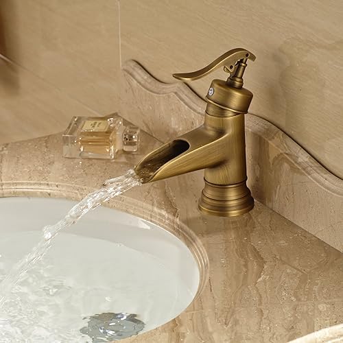Miniatura 2 de Wovier, llaves para ducha con cascada, grifería de bronce aceitado, llaves para lavabo.