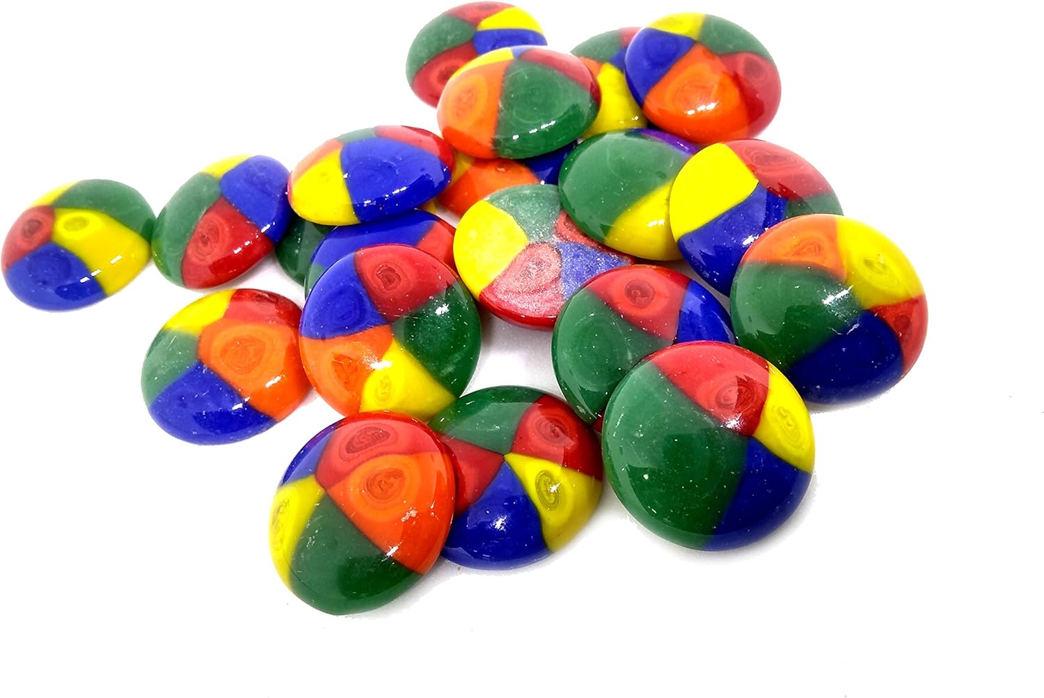 Rastogi Handicrafts Vase Filer Glass Stone One Side Flat Centerpieces Wedding,Birthday,Party Decoration Multi Color (Size=3.5 cm) (90, Round 2.5CM)