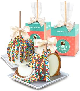 A Gift Inside Birthday Chocolate Dipped Caramel Apples Pair 2 Piece Set