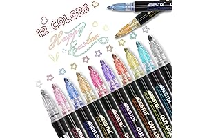 Doddledazzle 12-Color Shimmer Marker Set: Outline Your Dazzling Ideas