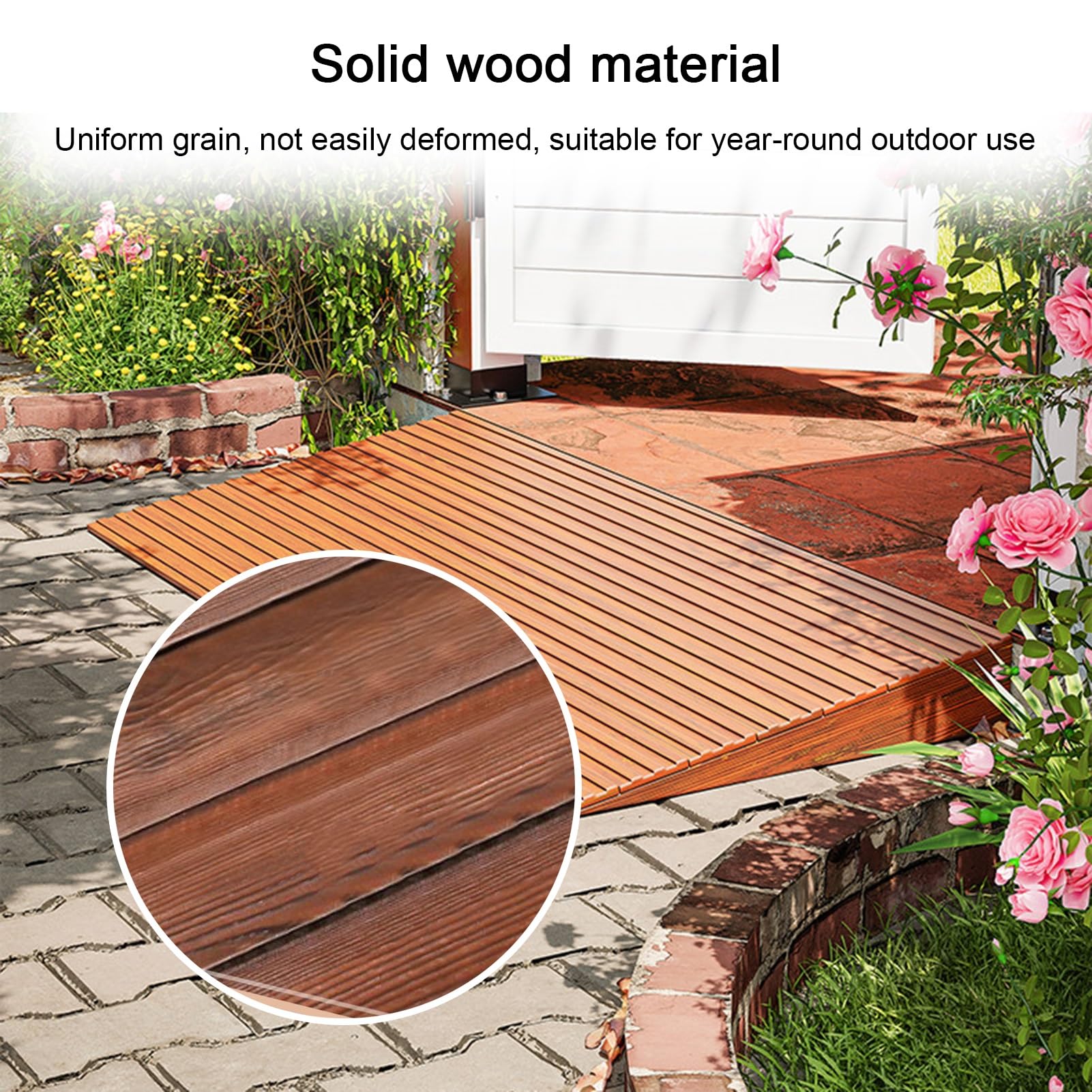 Sgabello in legno resistente, piattaforma robusta con barra trasversale rinforzata, ideale per giardino, matrimoni e hotel, facile da installare, design durevole