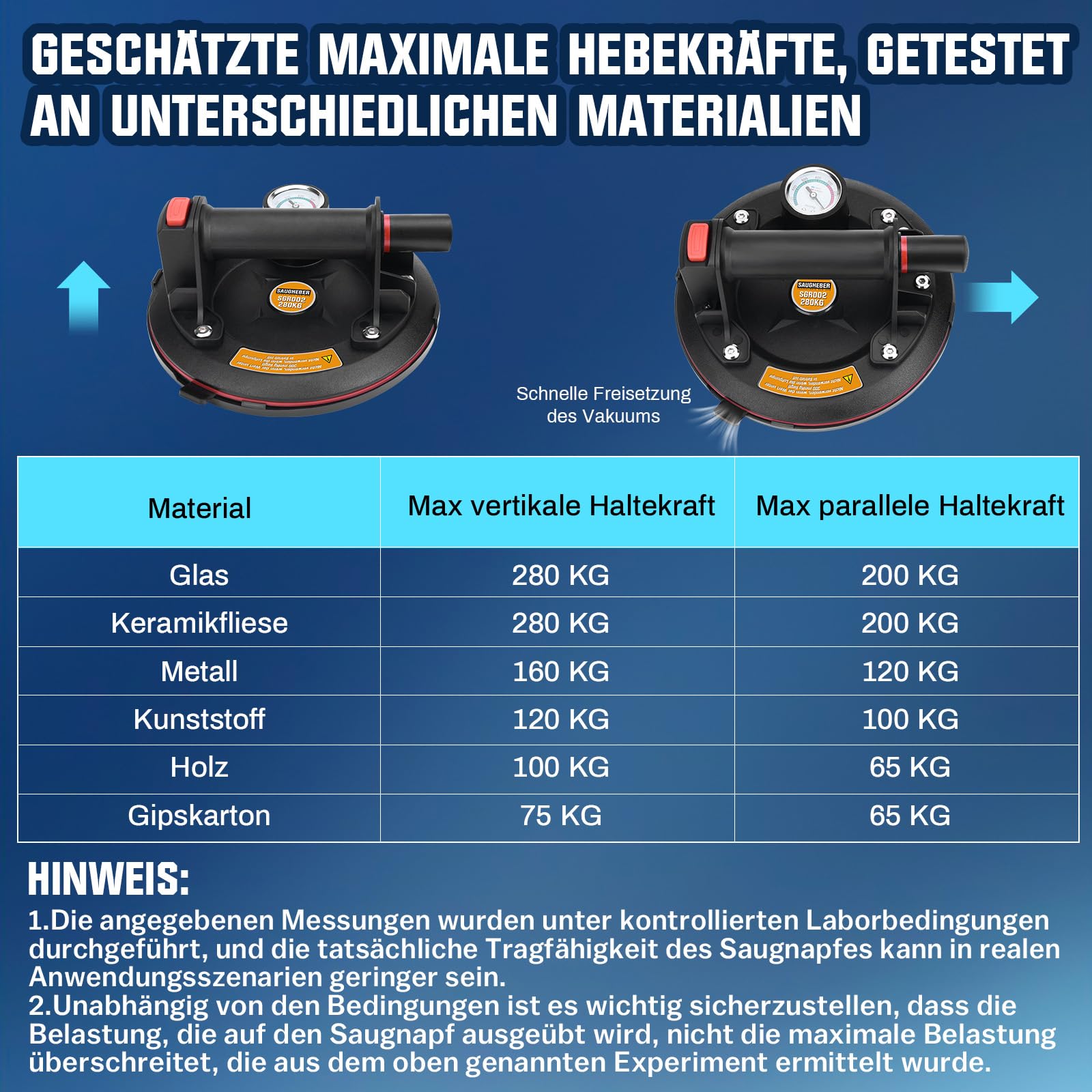 Healifty Ventouse Pour Verre Lève-verre à Ventouse Poignée à Vide