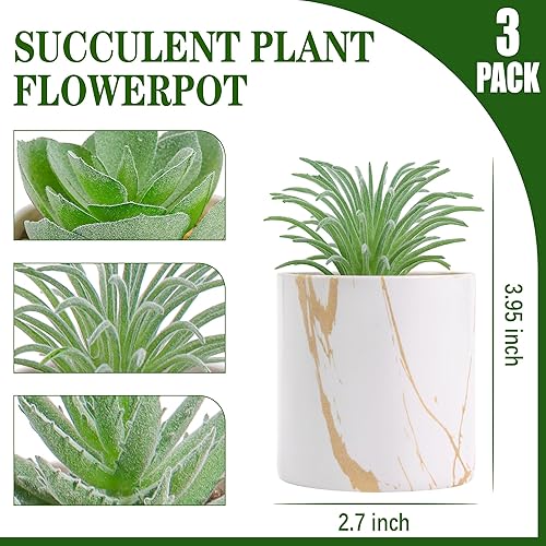 Miniatura 2 de Der Rose Paquete de 3 pequeñas plantas falsas y suculentas falsas para habitación, hogar, baño, dormitorio, oficina, decoración bohemia