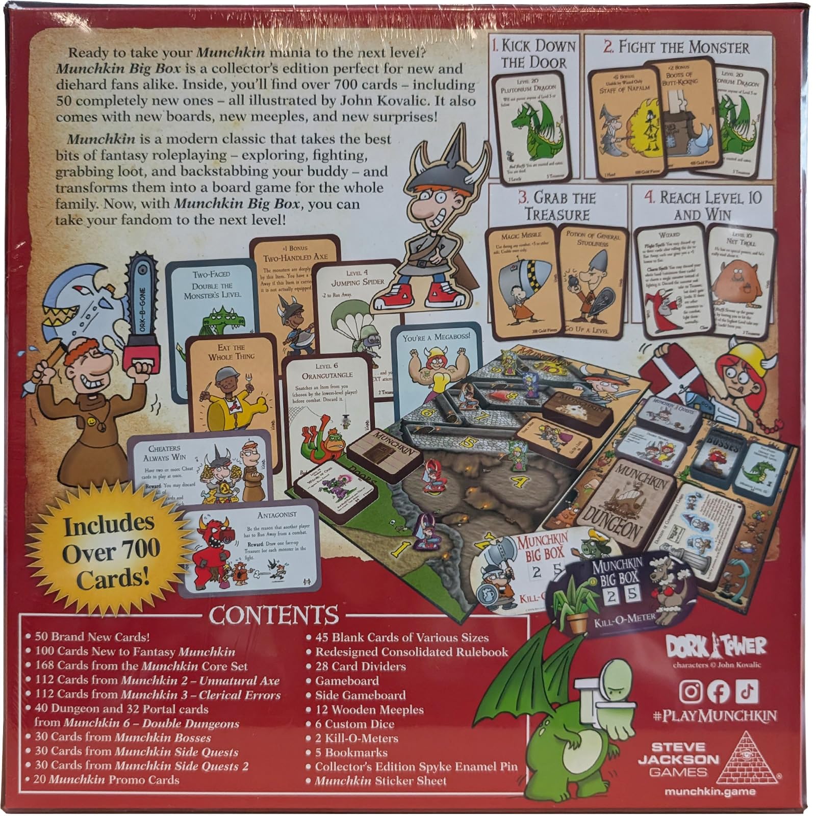 Munchkin Big Box | Collector’s Edition Fantasy Card Game | Over 650 Cards, Game Boards, Meeples, Dice & Storage Tray | Illustrated by John Kovalic | Ages 10+ | 3–6 Players