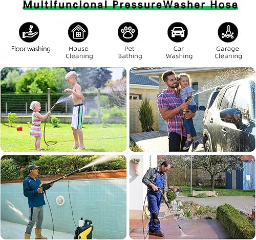 Miniatura 7 de Manguera de lavado a presión para lavadora eléctrica  Manguera de extensión de lavado a presión sin torceduras de 50 pies x 14 pulgadas  Manguera de