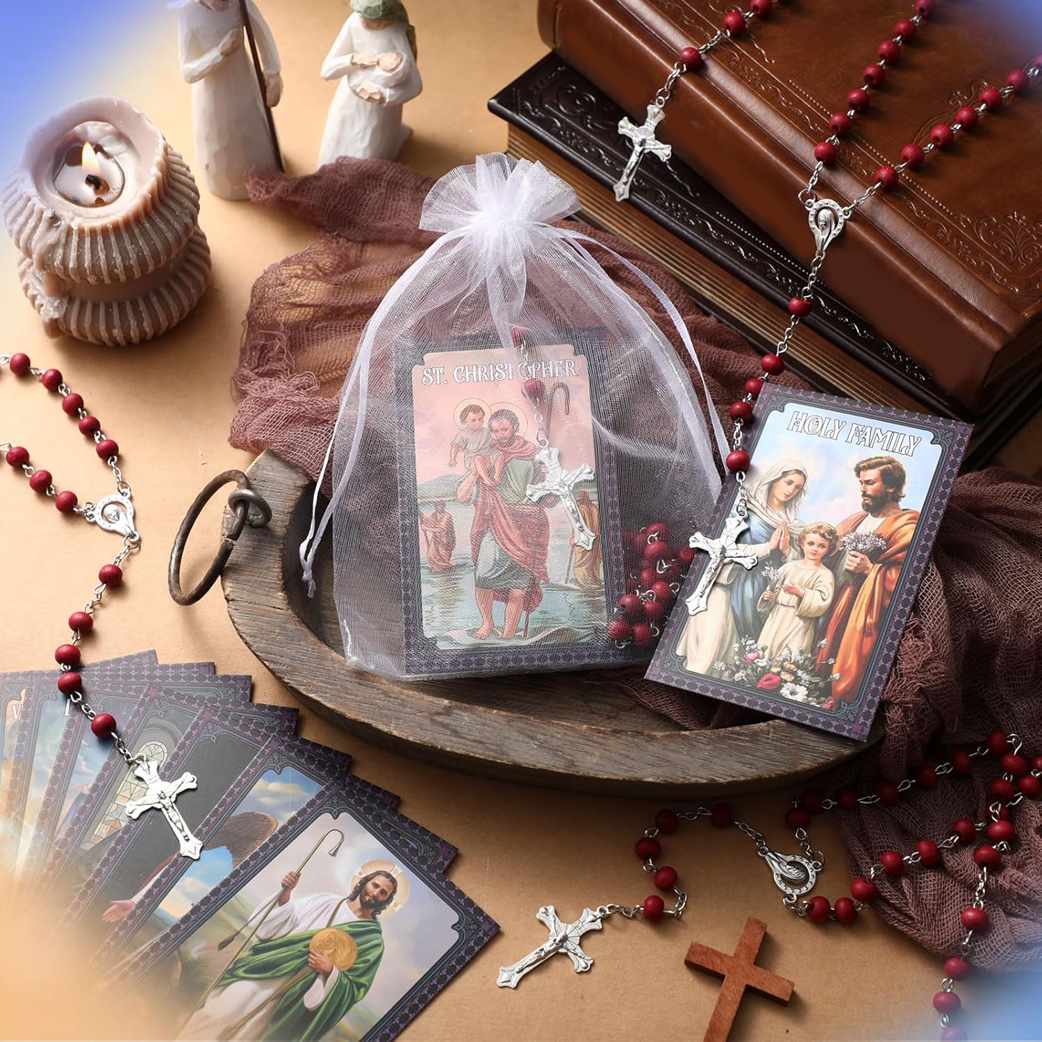 10/20/30 Set Catholic Gift Set Catholic Schools Week Christian Gift Religious Rosary Bead Prayer Card First Communion - Image 4