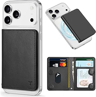 [TUCCH] スマホカードケース 磁気吸着 6枚カード収納 [RFIDブロッキング] PU合皮 脱着簡単 軽量 背面 カードウォレット 磁気ウォレットケース iPhone17/16/15/14/13/12シリーズ対応 くろ黒