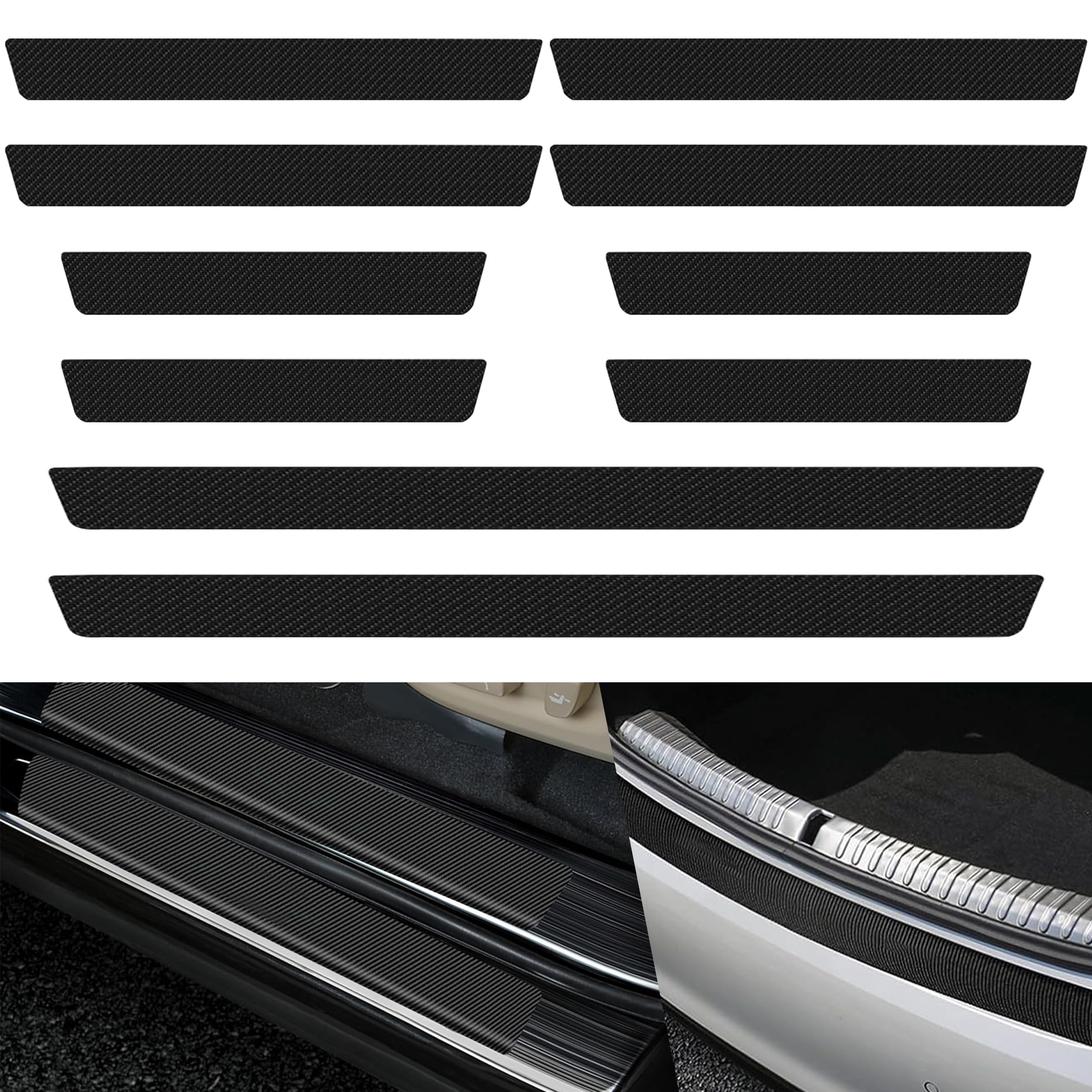 ONEMAJI 10Pcs Door Sill Protector for Mazda 3 Schrägheck 4 (IV) BP I 2019-2024, Entry Guard Scuff Plate Trim Covers Scratch Protection Guard Sill Decorative Accessory