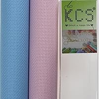 Vista 104 de KCS 2 piezas de tela de costura de algodón Aida de punto de cruz de 15 x 18 pulgadas (blanco antiguo, 14 unidades)