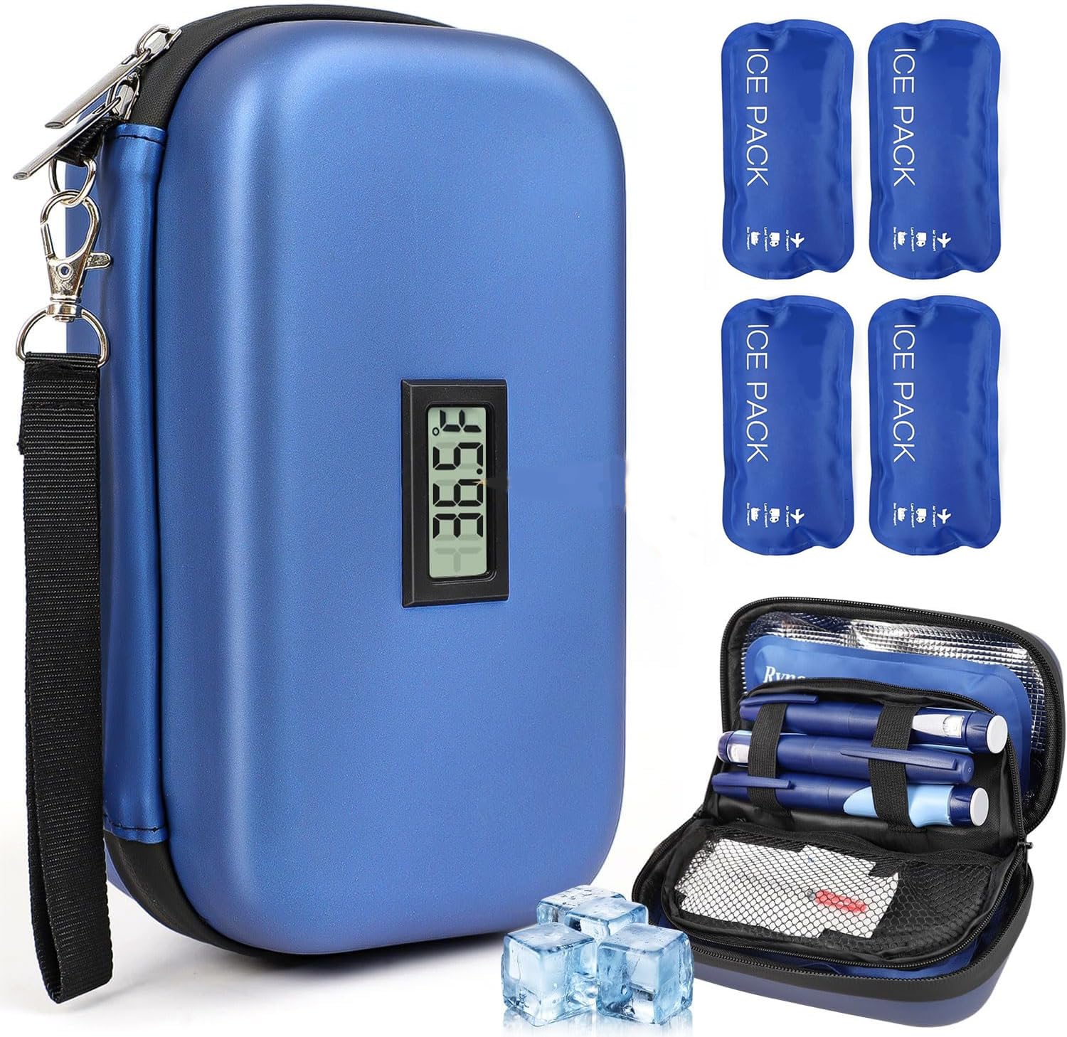 Tovo Insulin Cooler Travel Case with 4 TSA Approved Ice Pack | Travel Cooler Bag for Insulin Pens, Syringes & Diabetes Supplies (Blue) Tovo Insulin Cooler Travel Case with 4 TSA Approved Ice Pack | Travel Cooler Bag for Insulin Pens, Syringes & Diabetes Supplies (Blue)