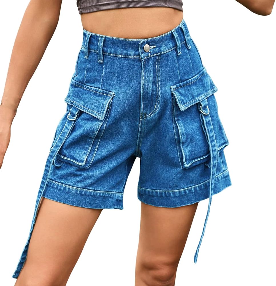 パンツ wave design high waist denim-navy Short パンツ wave design high waist denim-navy Short パンツ wave design