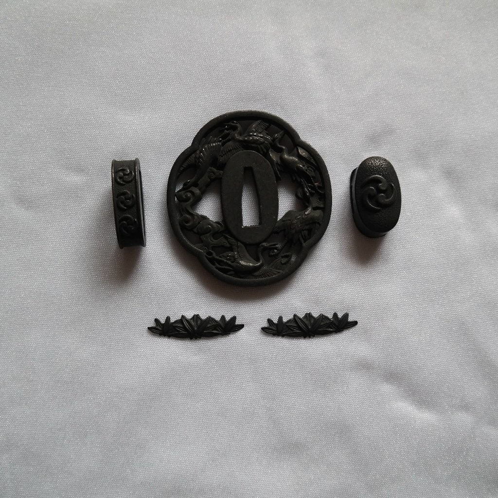 Japanese Samurai Sword KOSHIRAE – TSUBA FUCHI KASHIRA MENUKI X83