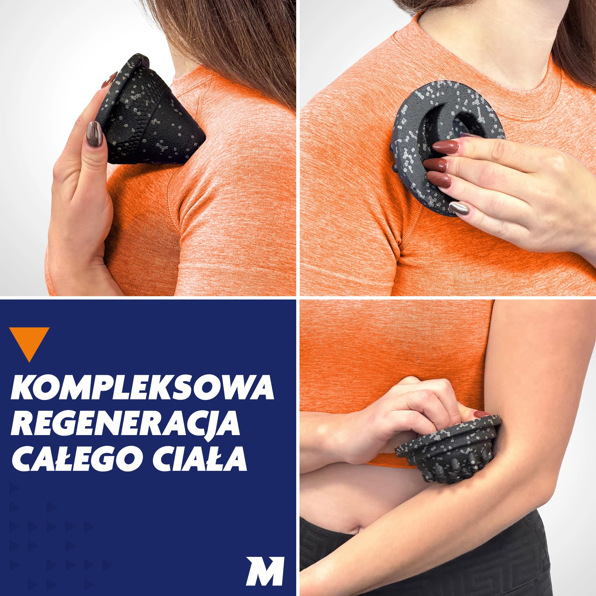 Majesatic Sport Tenso Oculto, 5-częściowy zestaw rolek do masażu powięzi, wałek do masażu powięzi 35 x 15 cm, podwójna piłka, lacrosse, urządzenie do masażu punktów spustowych, przycisk spustowy