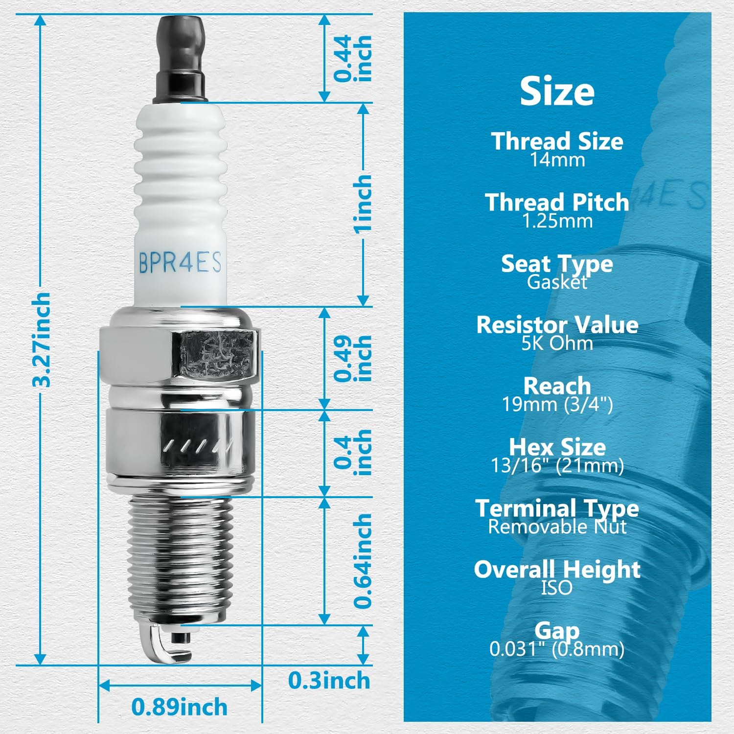 2 Pack Replacement BPR4ES Spark Plug for NGK Lawn Mower Models