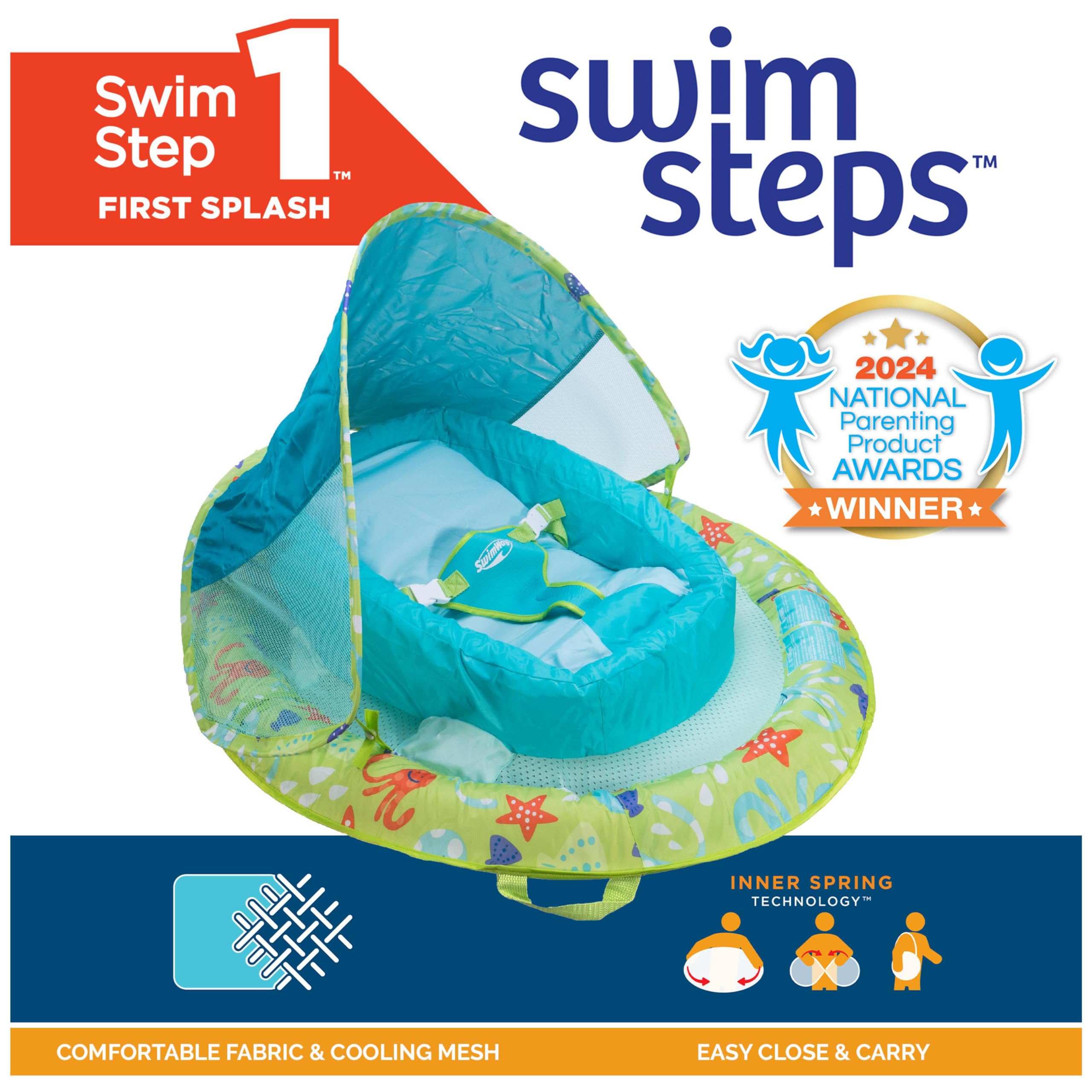 SwimWays Baby Spring Float with Canopy for Kids 9-24 Months — Amazon image 3