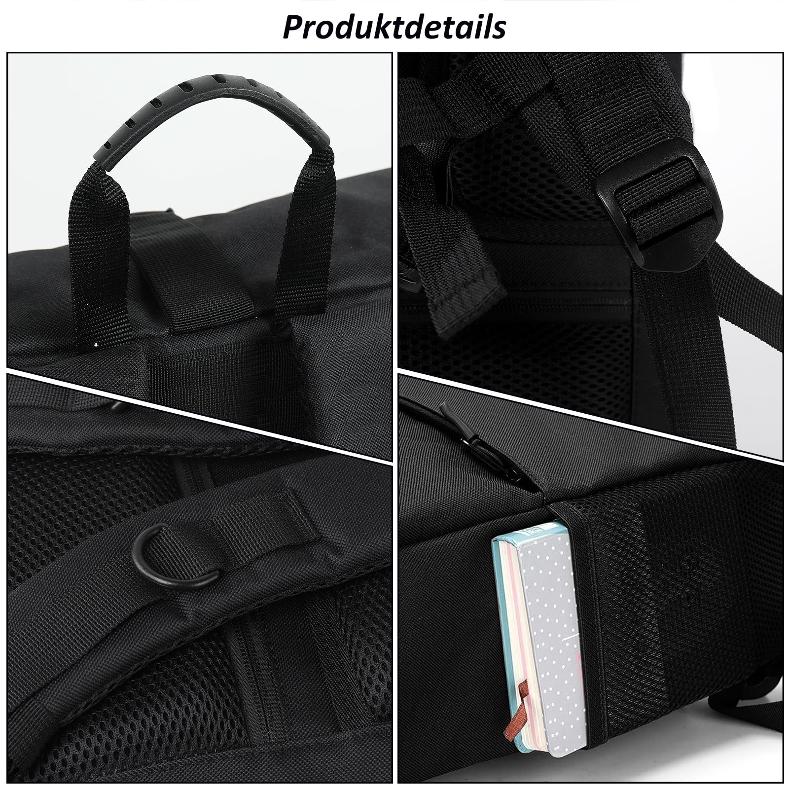 MoFut Rucksack Damen Groß Rucksäcke Herren Groß Schulrucksack viele Fächer mit 15,6" Laptopfach, Unisex Rolltop Rücksack Wasserdicht, Lässiger Backpack Schule Freizeit Uni Arbeit Wandern.